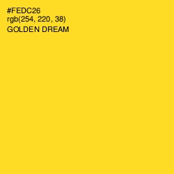 #FEDC26 - Golden Dream Color Image